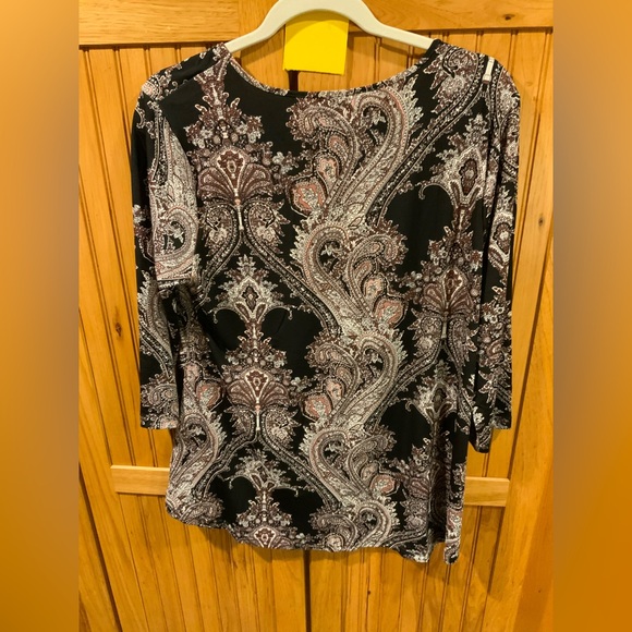 Sunny Leigh Black and Gray Paisley Blouse - Picture 3 of 3
